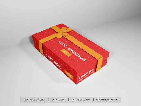 Gift Box Packaging Illustration Mockup Szene Auf Isoliertem Hintergrund — Stockfoto