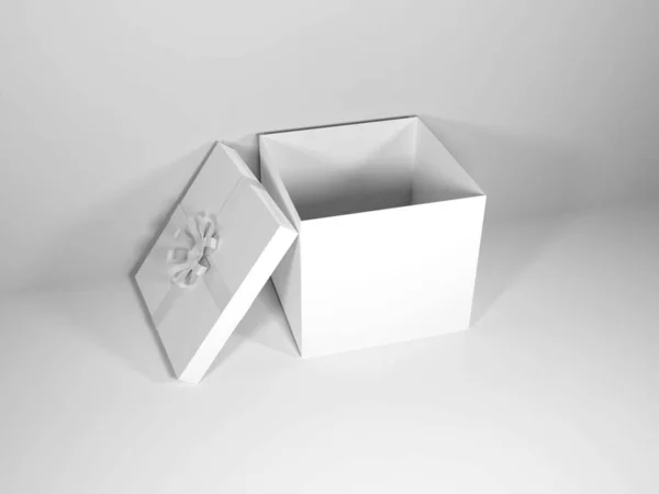 Gift Box Packaging Illustration Mockup Szene Auf Isoliertem Hintergrund — Stockfoto