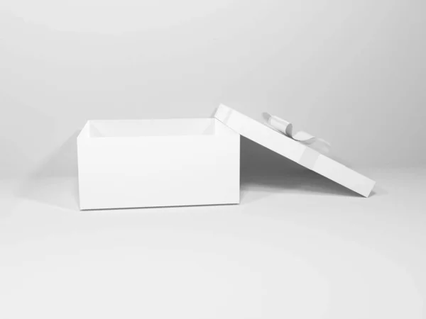 Cadeau Box Verpakking Illustratie Mockup Scene Geïsoleerde Achtergrond — Stockfoto