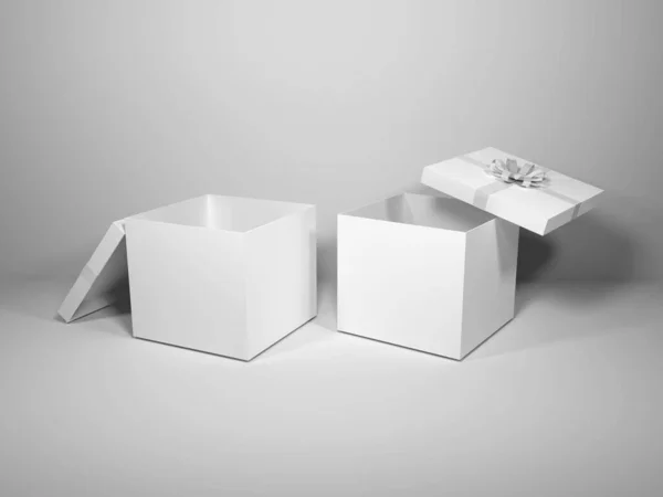 Gift Box Packaging Illustration Mockup Scene Isolated Background — 스톡 사진