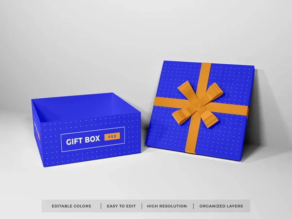 Gift Box Packaging Illustration Mockup Scene Isolated Background — Stock Photo, Image