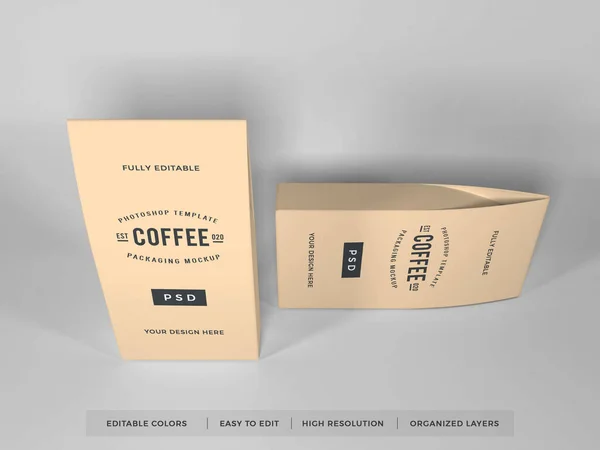 Realistic Coffee Packaging Illustration Mockup Scene Isolated Background — Stock Photo, Image