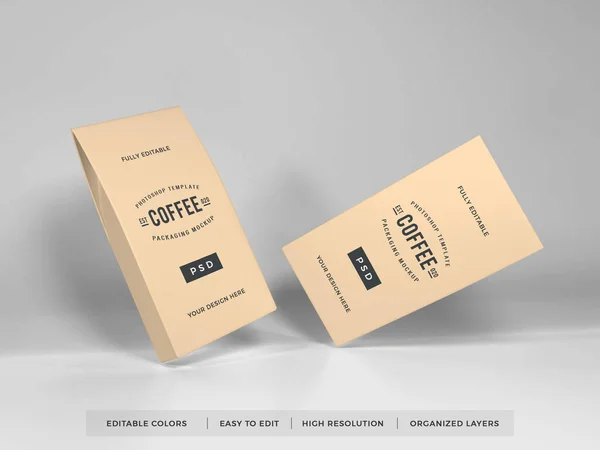 Realistische Kaffeeverpackung Illustration Mockup Szene Auf Isoliertem Hintergrund — Stockfoto