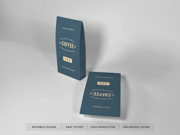 Realistische Kaffeeverpackung Illustration Mockup Szene Auf Isoliertem Hintergrund — Stockfoto