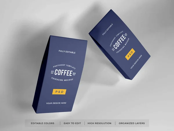 Realistische Kaffeeverpackung Illustration Mockup Szene Auf Isoliertem Hintergrund — Stockfoto