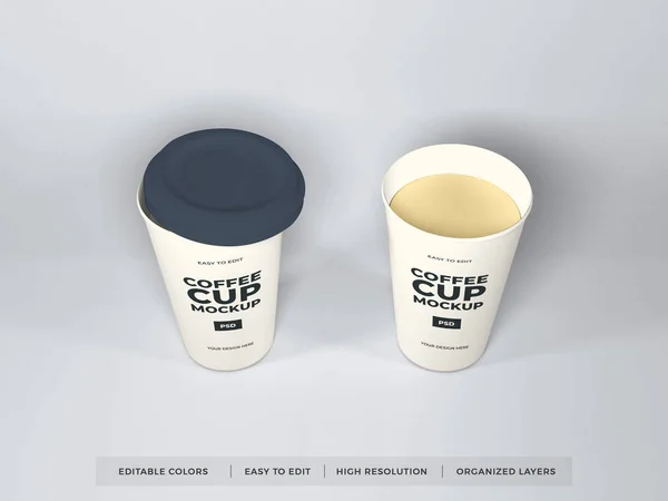 Realistický Papírový Šálek Kávy Ilustrace Scéna Izolovaném Pozadí — Stock fotografie