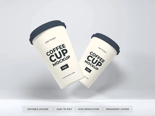 Realistische Papier Kaffeetasse Illustration Mockup Szene Auf Isoliertem Hintergrund — Stockfoto