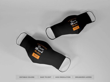 Yüz Maskesi 3B Görüntü İzole Arkaplan Sahnesi