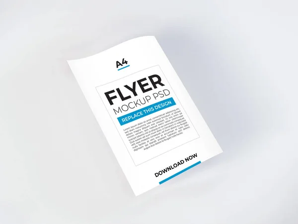Сцена Макета Flyer Paper Изолированном Фоне — стоковое фото