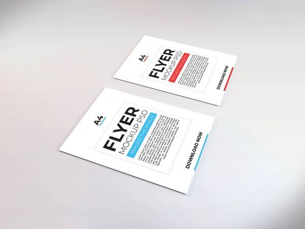 Flyer Paper 3Dイラスト Mockup Scene Isolated Background — ストック写真