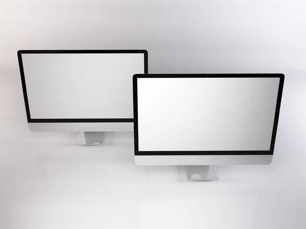 Realistic Personal Computer Illustration Mockup Scene Isolated Background — Φωτογραφία Αρχείου