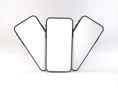 İzole Arkaplanda Akıllı Telefon Aygıtı 3B Model Sahnesi