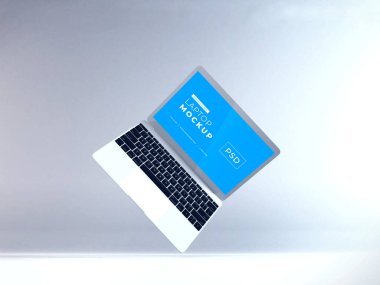 Laptop Macbook Air 3D Görüntü İzole Arkaplan Sahnesi