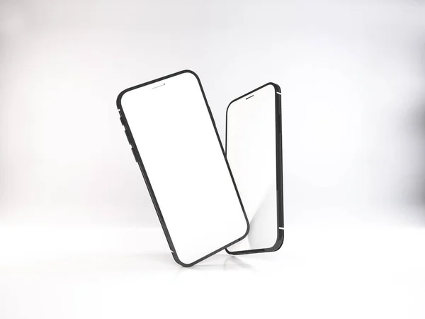 İzole Arkaplanda Akıllı Telefon Aygıtı 3B Model Sahnesi