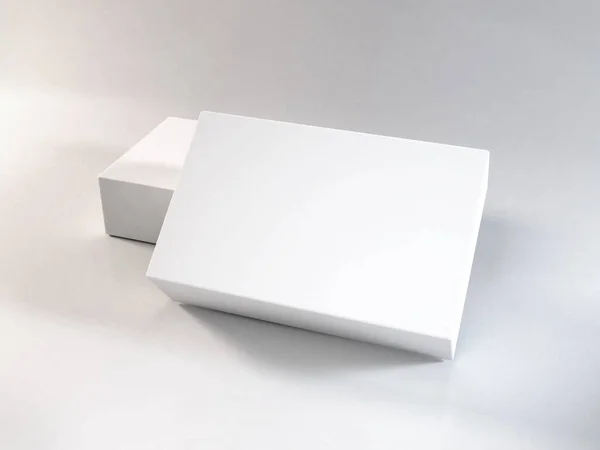 Modelo Maquete Empacotamento Caixa Longa Realista — Fotografia de Stock