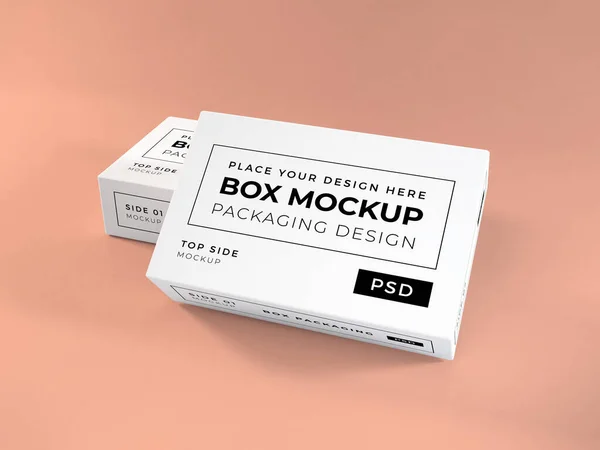 Realistische Long Box Verpackungs Mockup Vorlage — Stockfoto