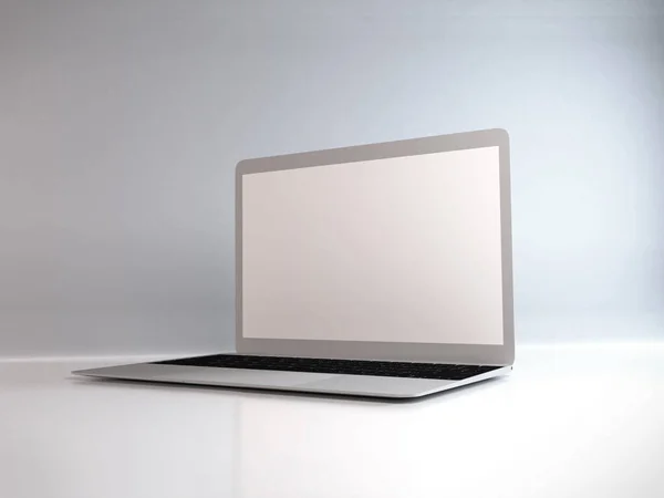 Laptop Macbook Air Illustration Mockup Scen Isolerad Bakgrund — Stockfoto