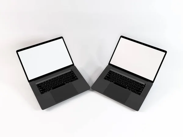 Laptop Notebook Eszköz Illusztráció Mockup Jelenet Elszigetelt Háttér — Stock Fotó