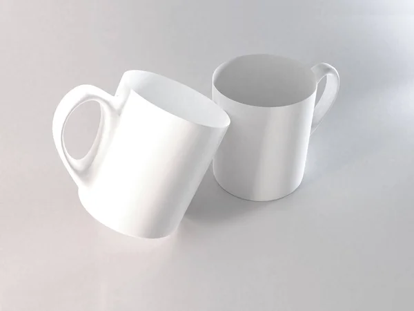 Tasse Réaliste Illustration Scène Maquette Sur Fond Isolé — Photo