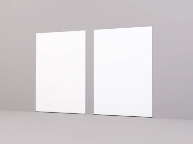 İzole Arkaplan Üzerine Poster Çerçevesi 3D Görüntü Yapılandırma Sahnesi