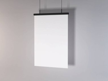 İzole Arkaplan Üzerine Poster Çerçevesi 3D Görüntü Yapılandırma Sahnesi