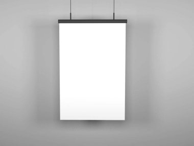 İzole Arkaplan Üzerine Poster Çerçevesi 3D Görüntü Yapılandırma Sahnesi