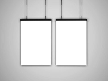 İzole Arkaplan Üzerine Poster Çerçevesi 3D Görüntü Yapılandırma Sahnesi