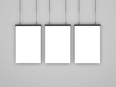 İzole Arkaplan Üzerine Poster Çerçevesi 3D Görüntü Yapılandırma Sahnesi