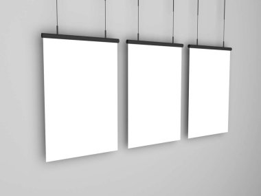 İzole Arkaplan Üzerine Poster Çerçevesi 3D Görüntü Yapılandırma Sahnesi