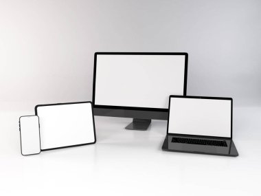 Çoklu Yanıtlı Aygıtların Gerçekçi Modellemesi İzole Arkaplan Üzerine 3B Görüntü