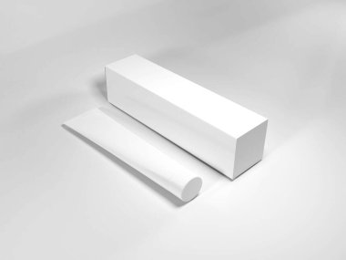 İzole Arkaplanda Diş macunu Paketleme 3B Görüntü Taklit Sahnesi