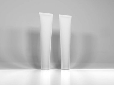 İzole Arkaplanda Diş macunu Paketleme 3B Görüntü Taklit Sahnesi