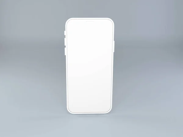 White Smartphone Illustration Mockup Scene Isolated Background — 스톡 사진