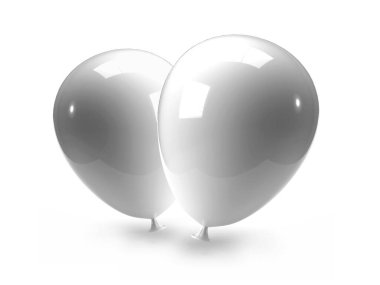 Yuvarlak Parti Balonu 3D Görüntü İzole Arkaplan Sahnesi