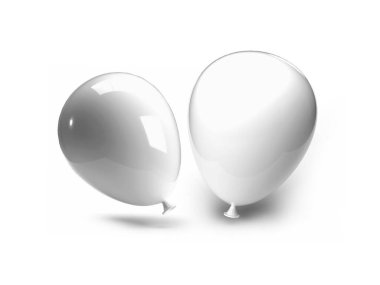 Yuvarlak Parti Balonu 3D Görüntü İzole Arkaplan Sahnesi