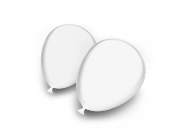 Yuvarlak Parti Balonu 3D Görüntü İzole Arkaplan Sahnesi