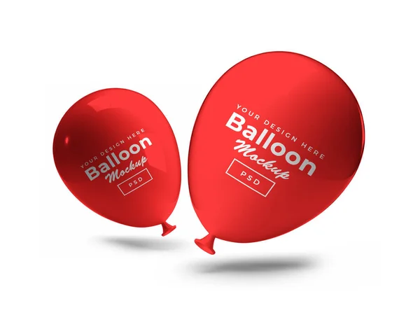 Zaokrąglone Party Balon Ilustracja Scena Makieta Odosobnionym Tle — Zdjęcie stockowe
