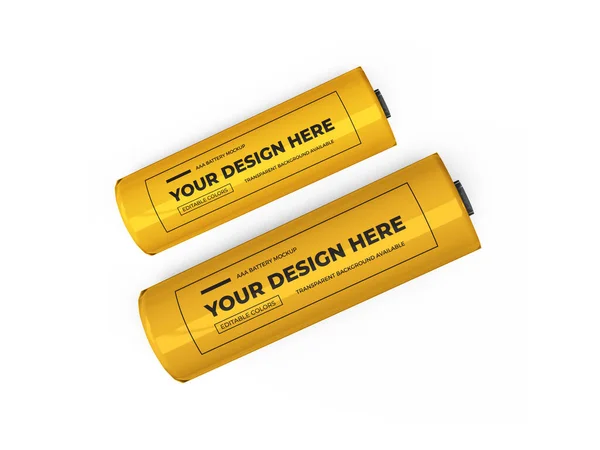 Liten Batteri Illustration Mockup Scen Isolerad Bakgrund — Stockfoto