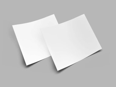 Çift katlı Kağıt 3 Boyutlu Görüntü İzole Arkaplan Sahnesi