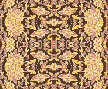 Kusursuz Oriental Çiçek Vektör Deseni. Kumaş, duvar kağıtları ve arka planlar için geleneksel çiçek deseni. Süslü bahçe çiçekleri ve yaprakları.