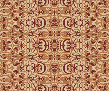 Kusursuz Oriental Çiçek Vektör Deseni. Kumaş, duvar kağıtları ve arka planlar için geleneksel çiçek deseni. Süslü bahçe çiçekleri ve yaprakları.