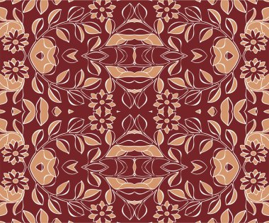 Kusursuz Oriental Çiçek Vektör Deseni. Kumaş, duvar kağıtları ve arka planlar için geleneksel çiçek deseni. Süslü bahçe çiçekleri ve yaprakları.