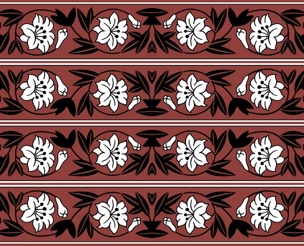 Nahtloses Orientalisches Blumenvektormuster Traditionelle Florale Muster Für Stoff Tapeten Und — Stockvektor