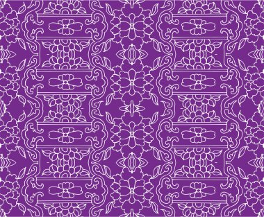 Kusursuz Oriental Çiçek Vektör Deseni. Kumaş, duvar kağıtları ve arka planlar için geleneksel çiçek deseni. Süslü bahçe çiçekleri ve yaprakları.