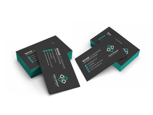 Business Card Stack Illustration Mockup Scene Isolated Background — 스톡 사진