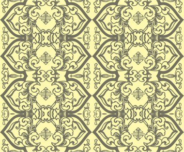 Seamless Oriental Vector Pattern. Traditional floral pattern for fabric, wallpapers and backgrounds. Ornamental creatures, plants and animals.
