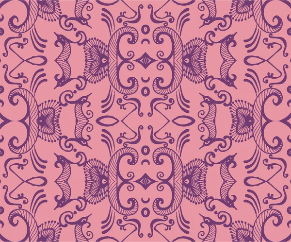 Бесшовный Восточный Векторный Рисунок Традиционный Цветочный Узор Ткани Обоев Фона — стоковый вектор