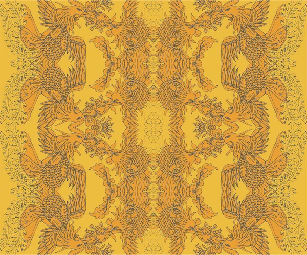 Seamless Oriental Vector Pattern Traditional Floral Pattern Fabric Wallpapers Backgrounds — Vetor de Stock