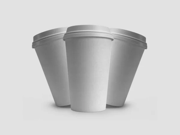 Ceașcă Cafea Din Plastic Capac Hârtie Illustration Mockup Scenă Fundal — Fotografie, imagine de stoc