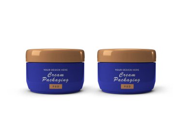 Krem Kozmetik Kavanozu 3D Görüntü İzole Arkaplan Sahnesi